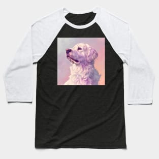 Retro Kuvasz: Pastel Pup Revival Baseball T-Shirt